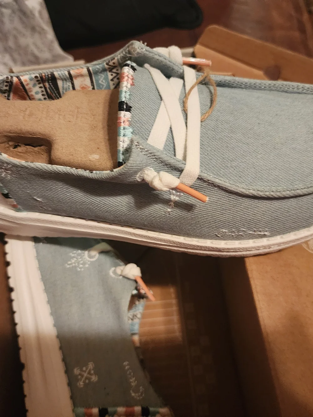 Hey Dude Light Blue Canvas Slip-On Athletic Shoes